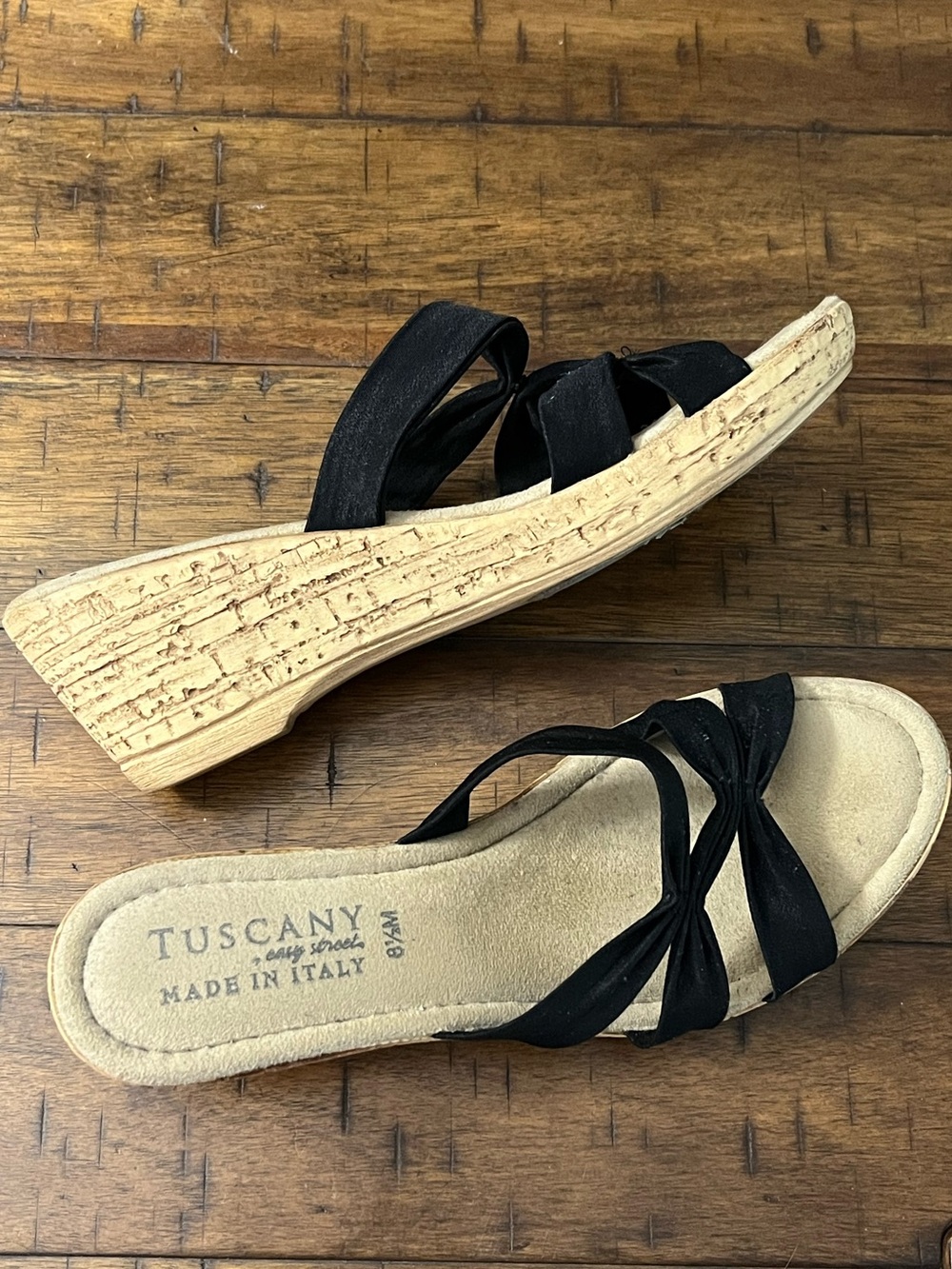 Tuscany by Easy Street Cork Wedge Sandal Size 8 1/2